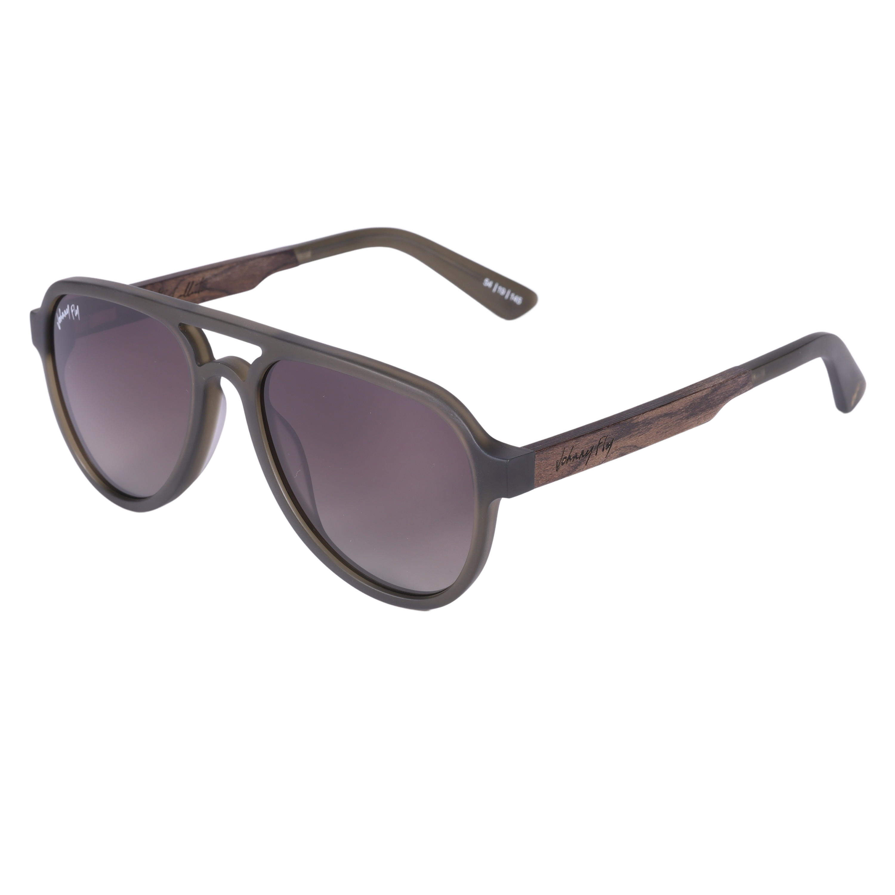 Apache SANDED OLIVE Retro Aviator Polarized Sunglasses by Johnny Fly | Handcrafted with Acetate and Wood  #color_sanded-olive