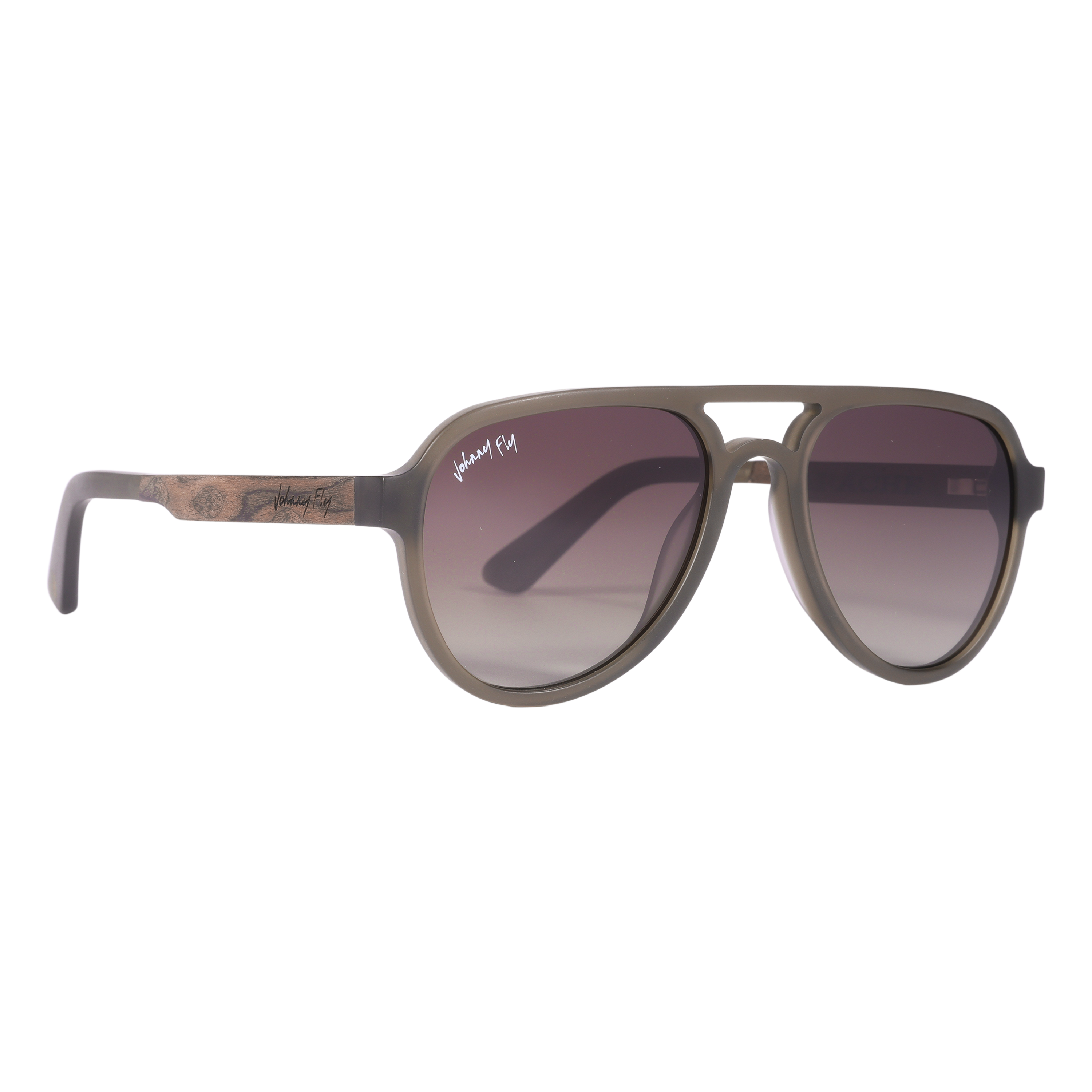 Apache SANDED OLIVE Retro Aviator Polarized Sunglasses by Johnny Fly | Handcrafted with Acetate and Wood  #color_sanded-olive