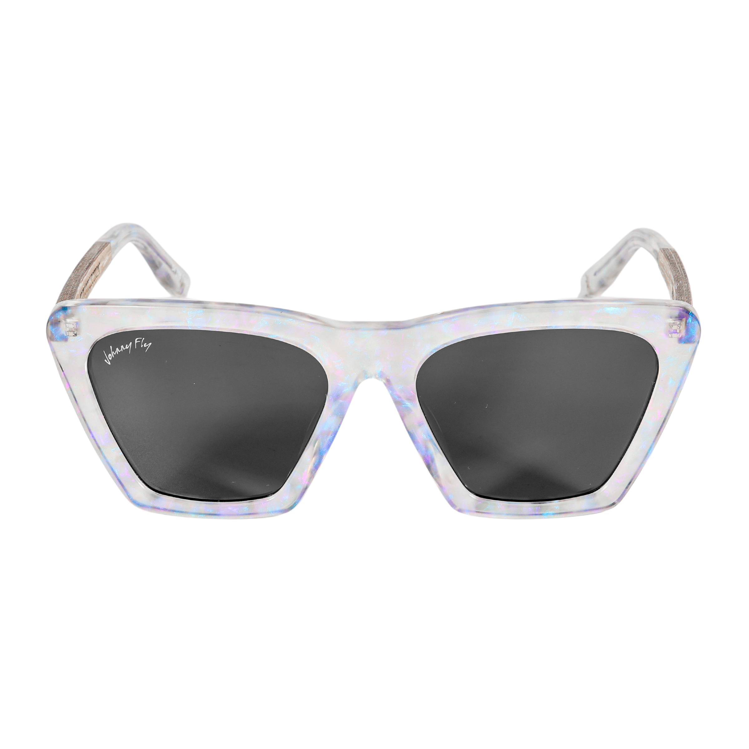 FIGURE - Unicorn Holographic Polarized wooden / acetate Sunglasses - Johnny Fly Eyewear | #color_unicorn