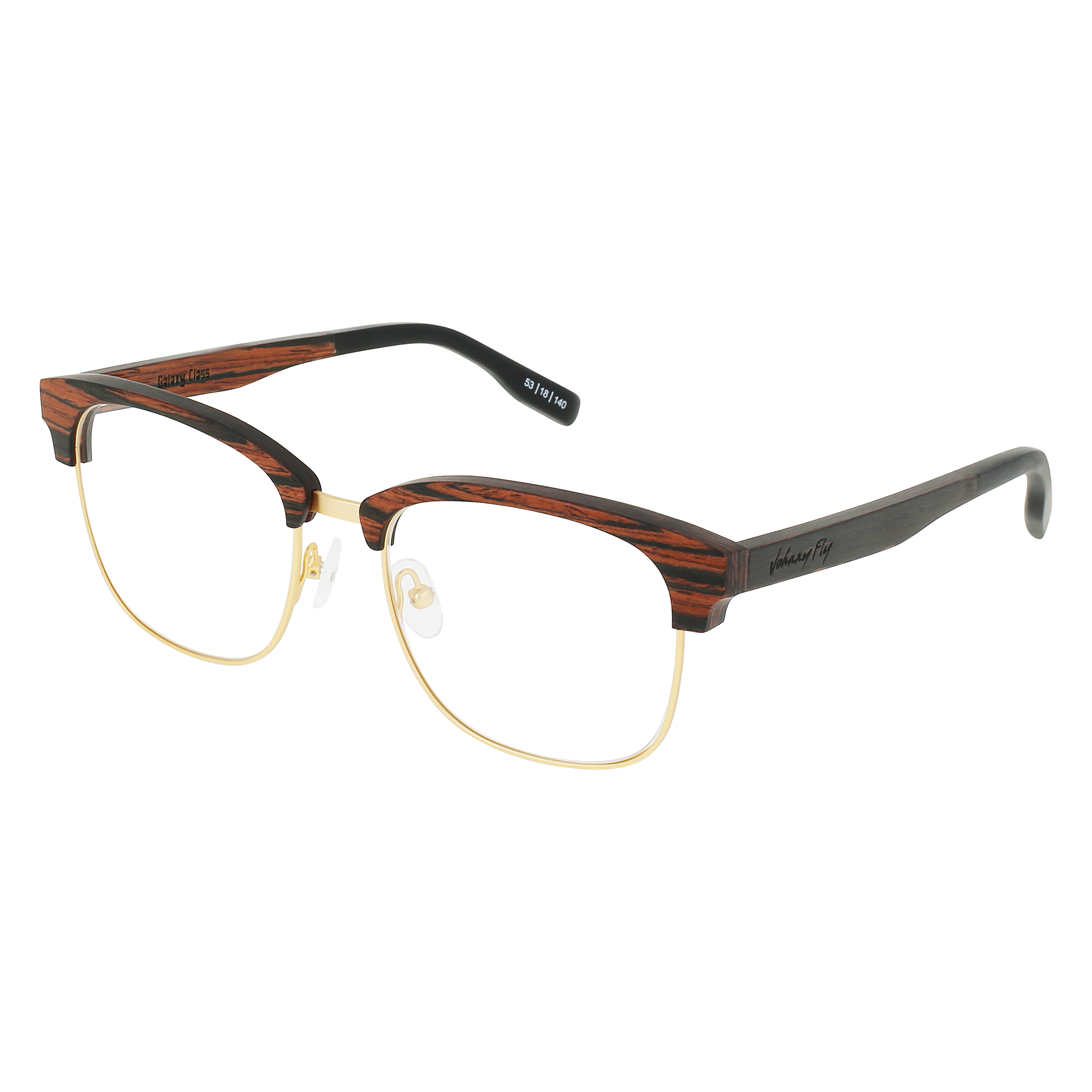 HUGHES Eyeglasses Frame - Gold- Johnny Fly | HUG-GLD-RX-EBN | | #color_gold