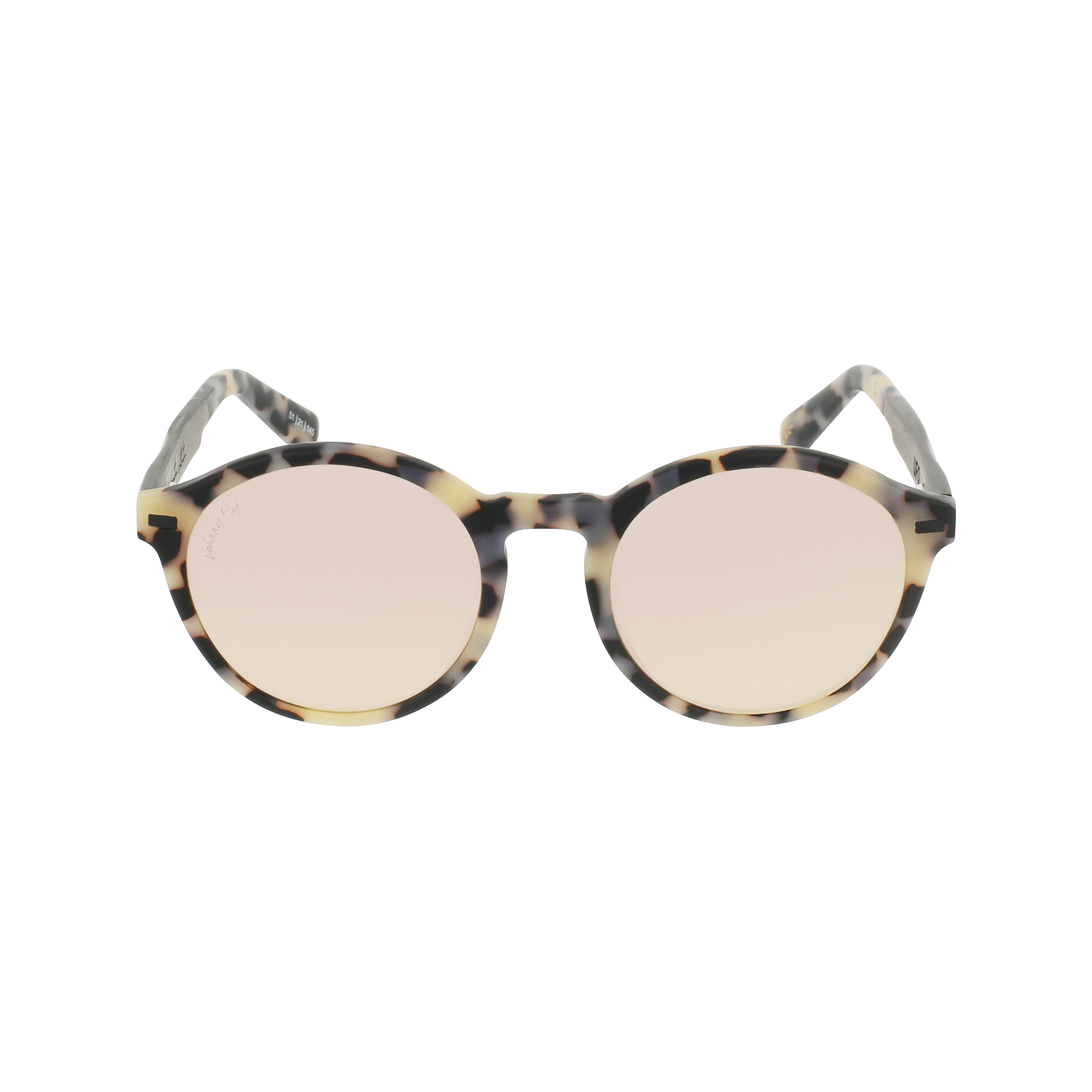 UFO Sunglasses Frame - Matte White Tortoise- Johnny Fly | UFO-MWHTRT-POL-RSGLD | | 