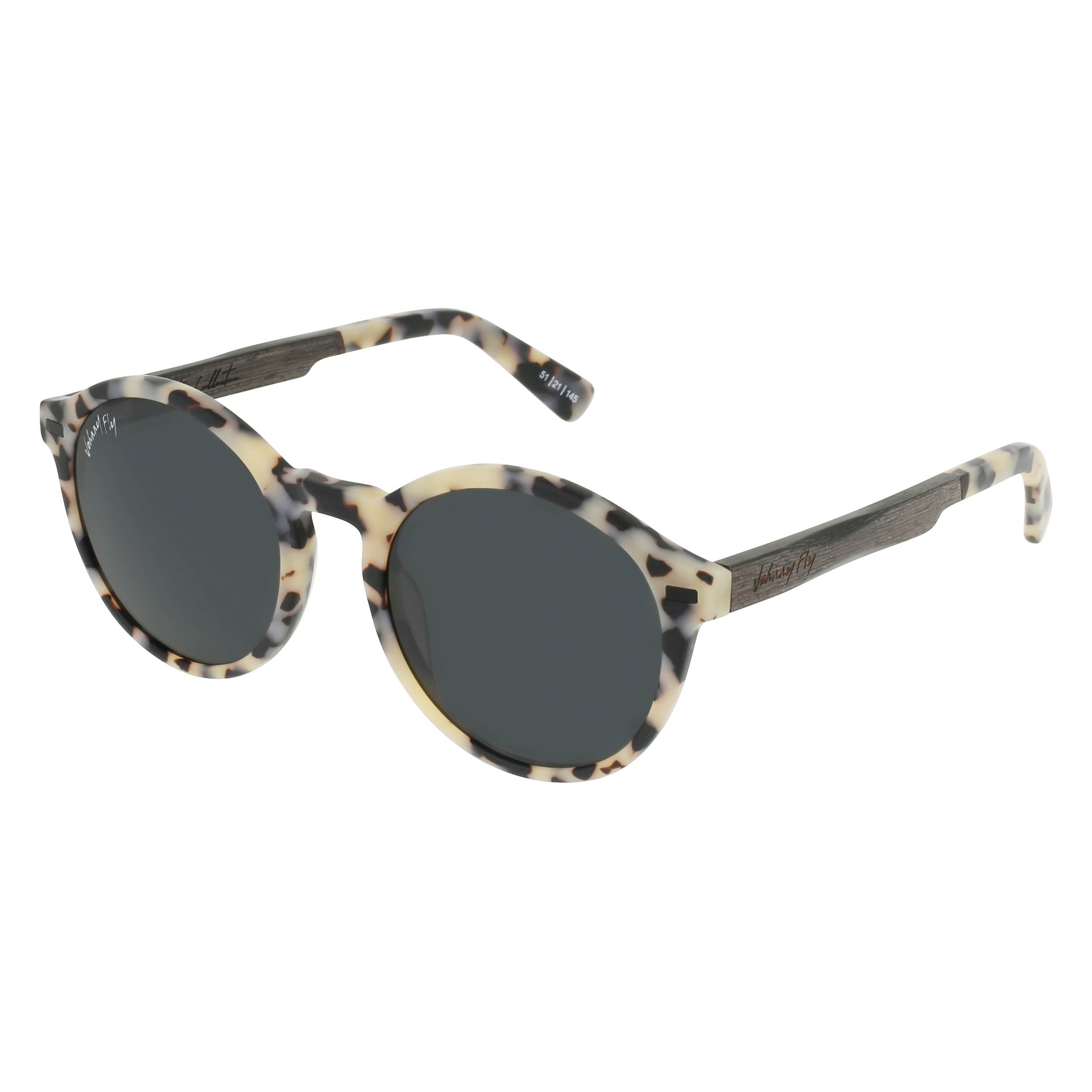 UFO Sunglasses Frame - Matte White Tortoise- Johnny Fly | UFO-MWHTRT-POL-SMK | | 