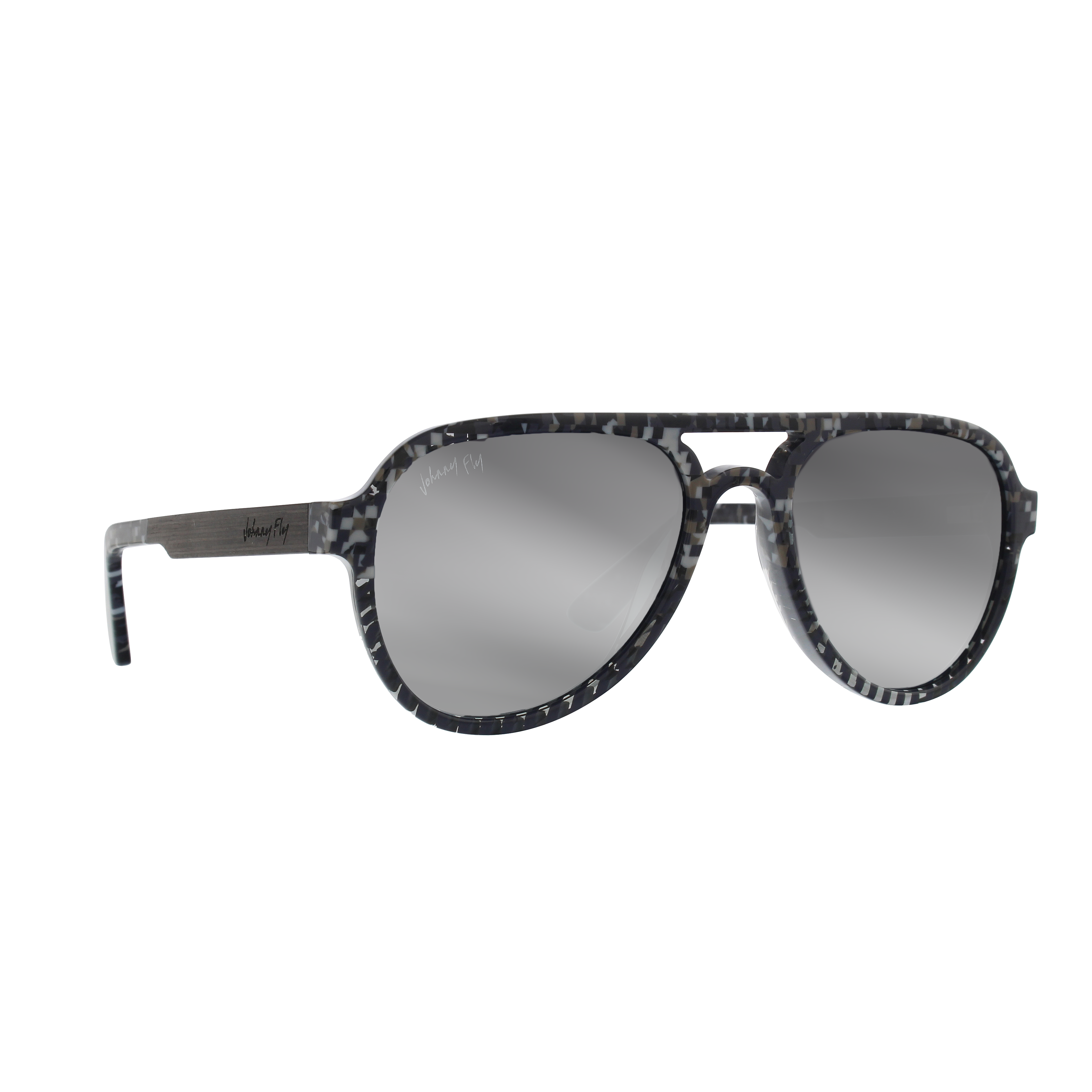 Apache Polarized Sunglasses by Johnny Fly - 8 Bit || Black Flash Polarized #color_8-bit