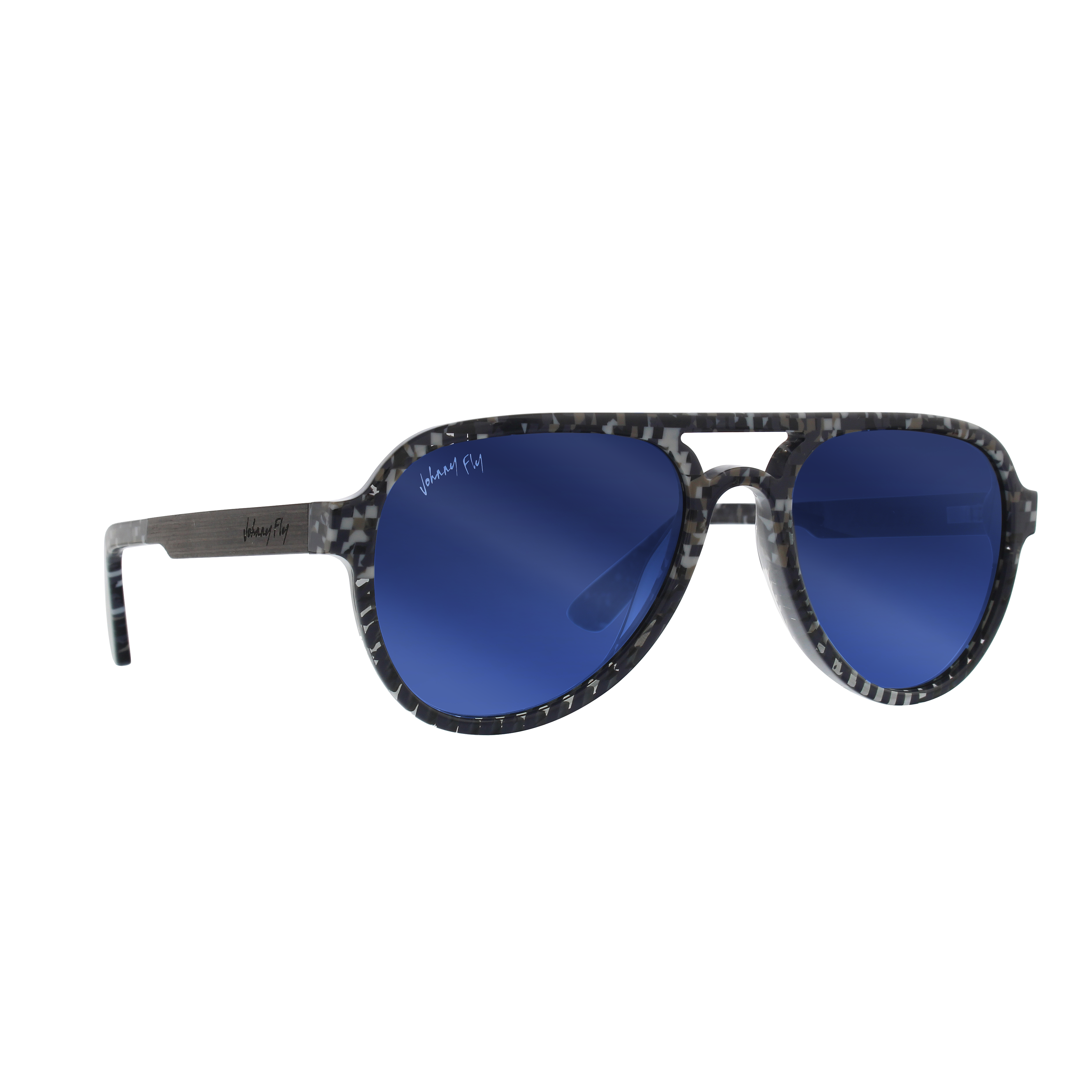 Johnny Fly Apache 8-Bit / Blue Flash Polarized Sunglasses | 