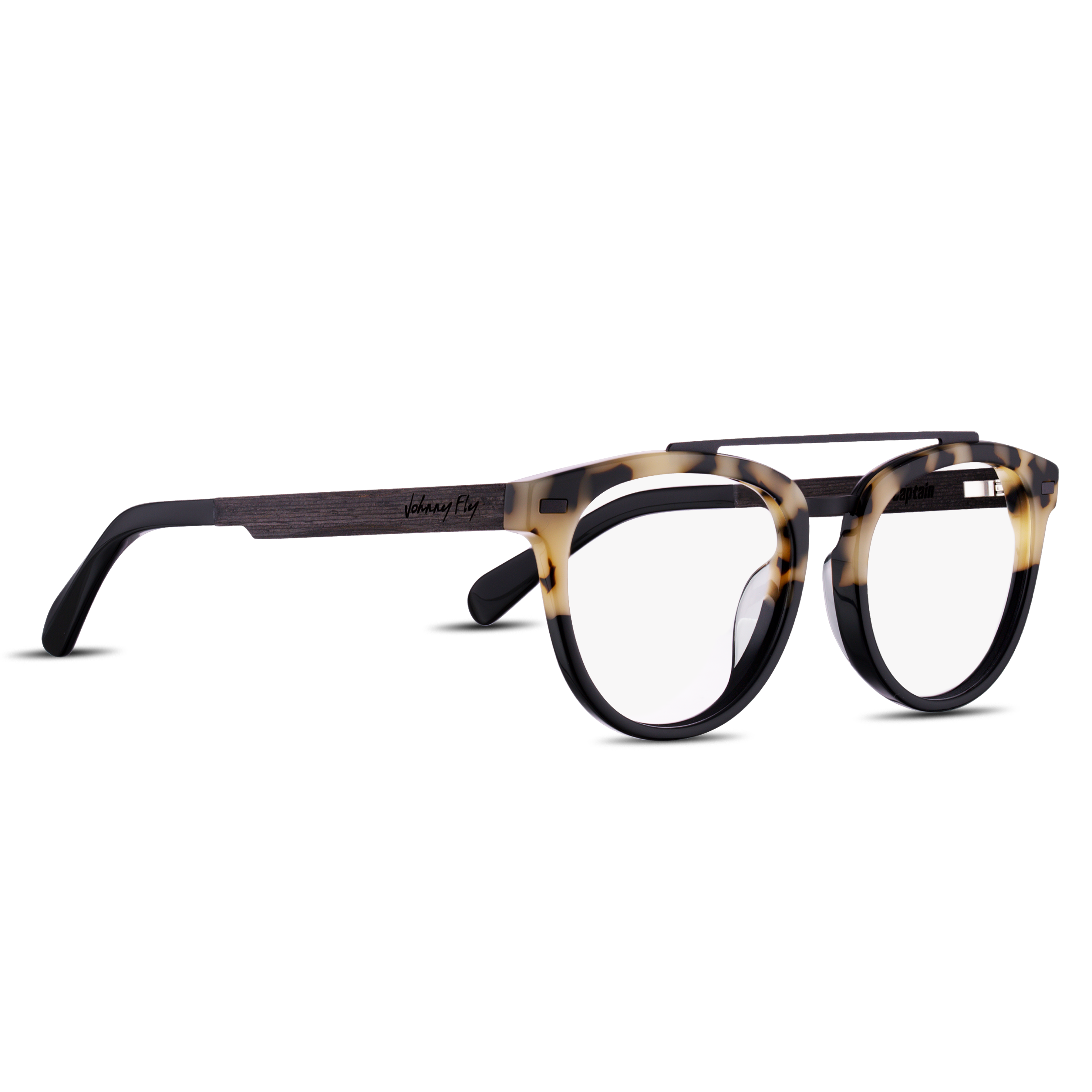 CAPTAIN Frame - Split White Tortoise - Eyeglasses Frame - Johnny Fly Eyewear | 