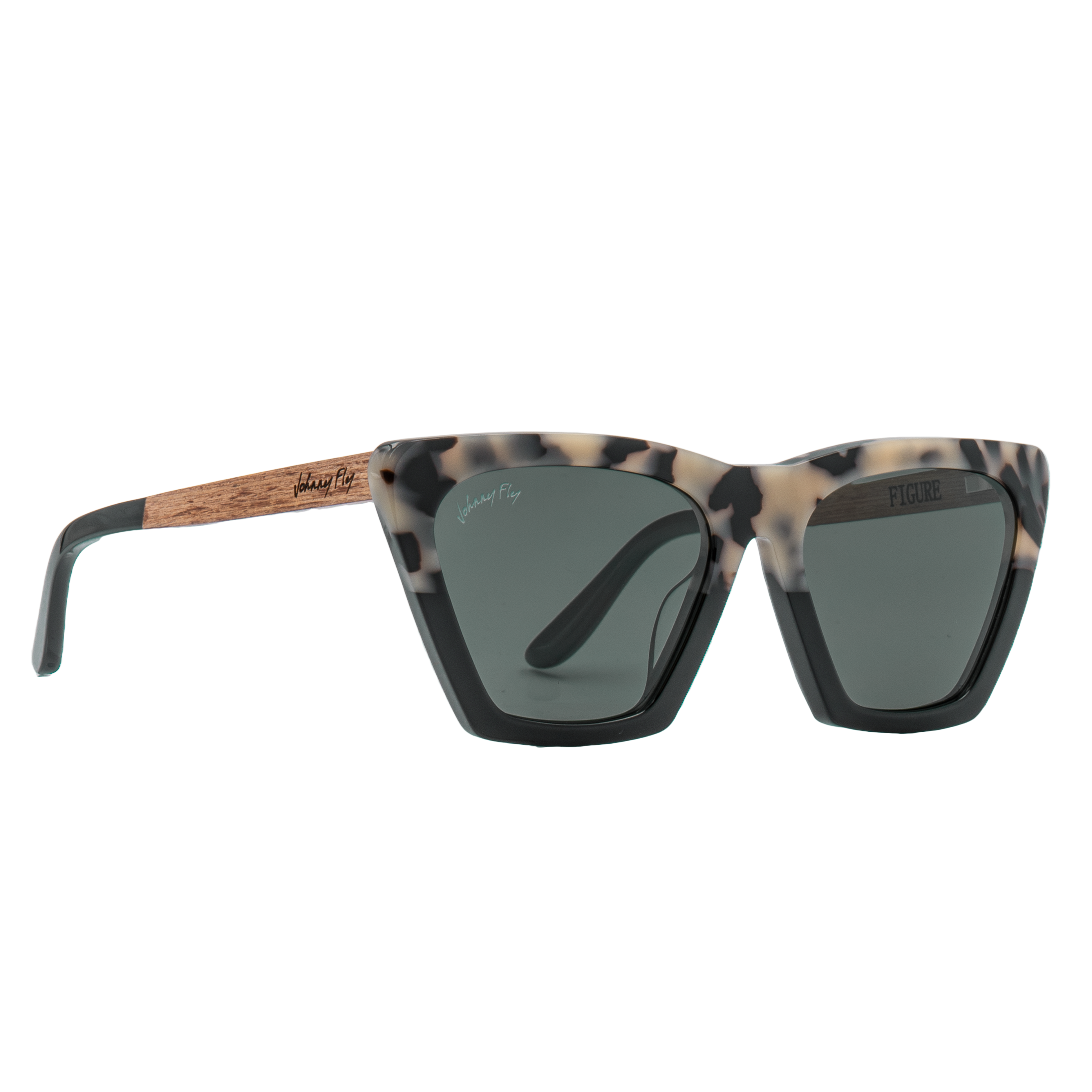 Figure - Johnny Fly - Split White Tortoise - G15 Polarized - Sunglasses | #color_split-white-tortoise