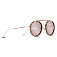 Johnny Fly Riker Rose Gold | Grey / Rose Gold Reflect Polarized Sunglasses | #color_rose-gold