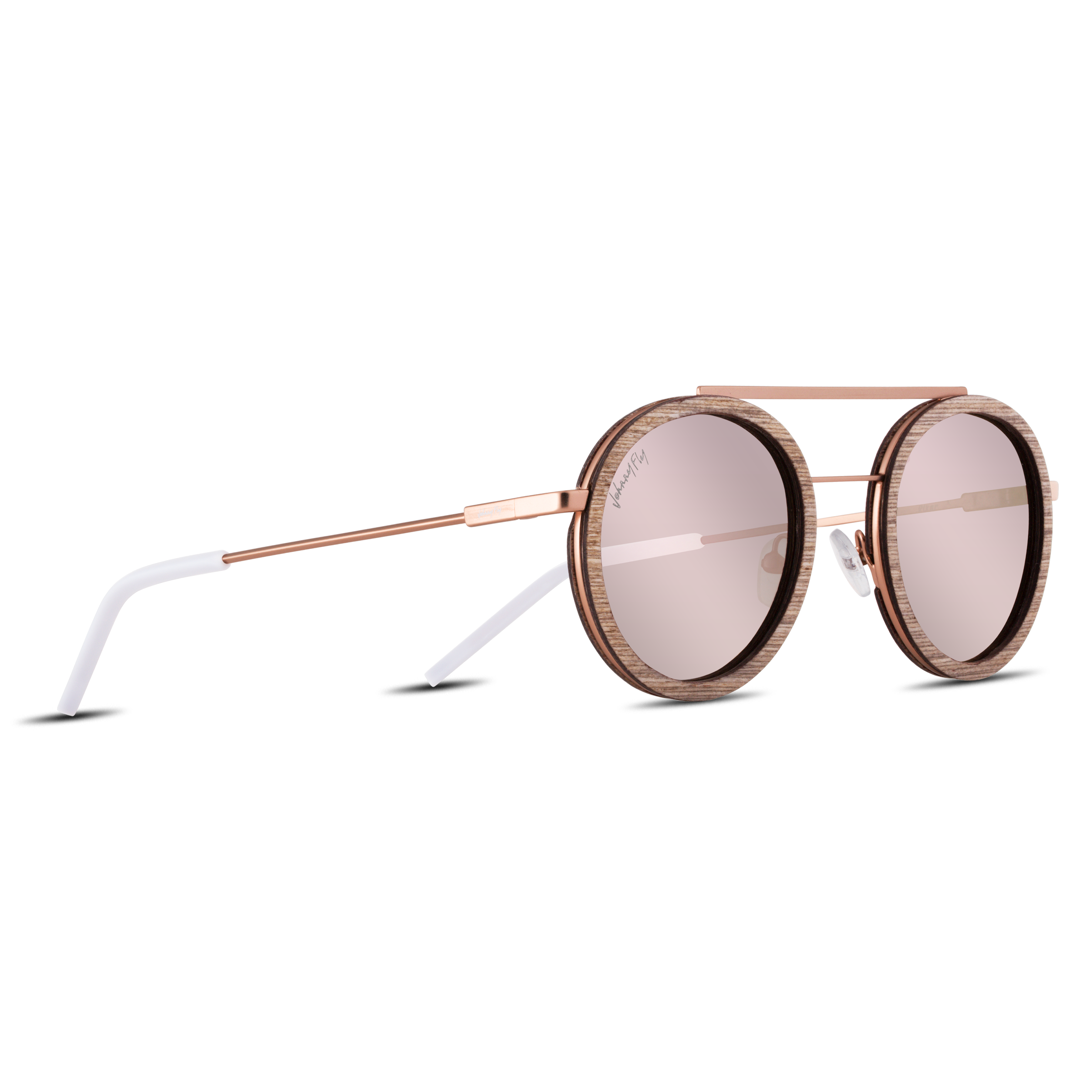 Johnny Fly Riker Rose Gold | Grey / Rose Gold Reflect Polarized Sunglasses | 