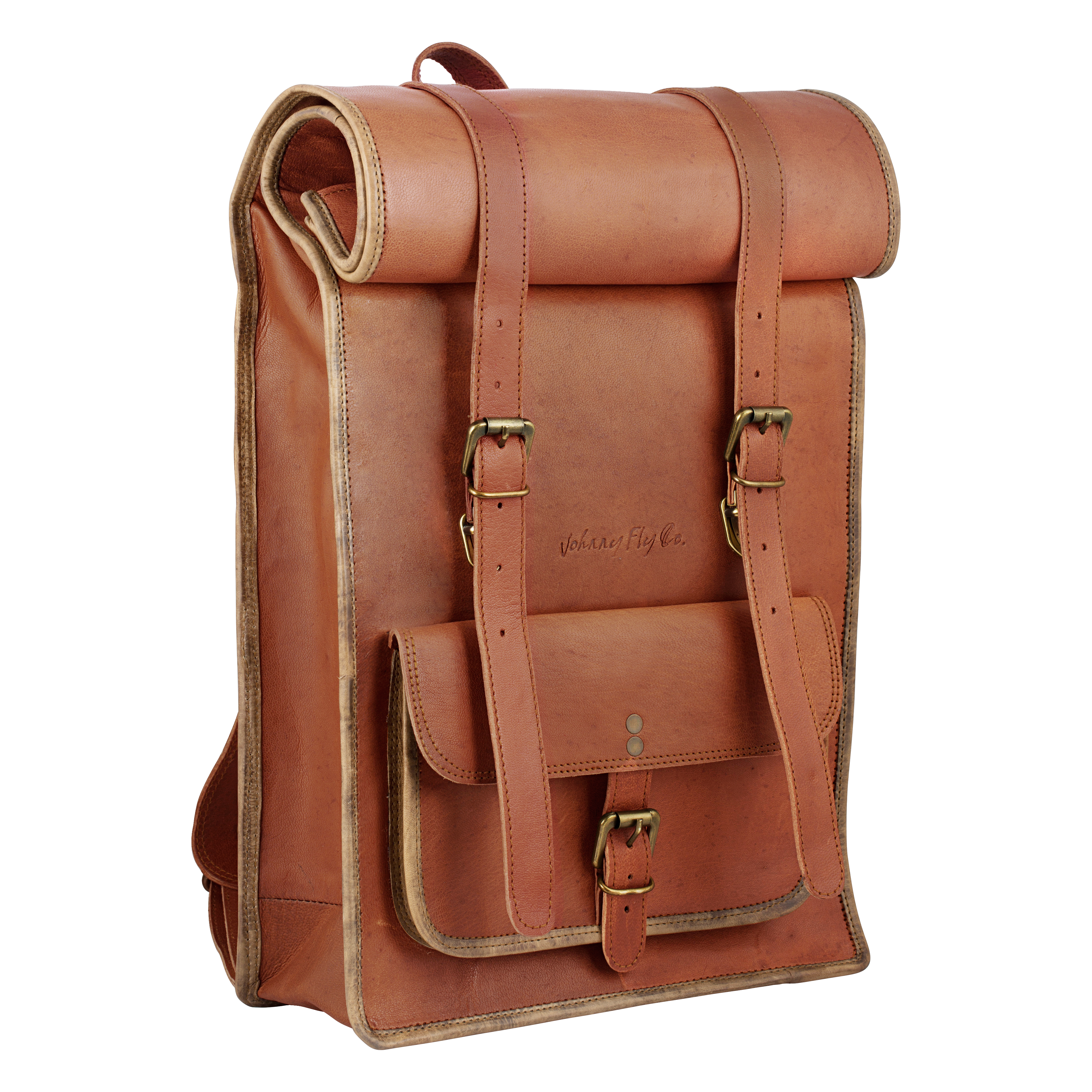 Rolltop Backpack - Johnny Fly - OneSizeFitsAll - Leather Bags