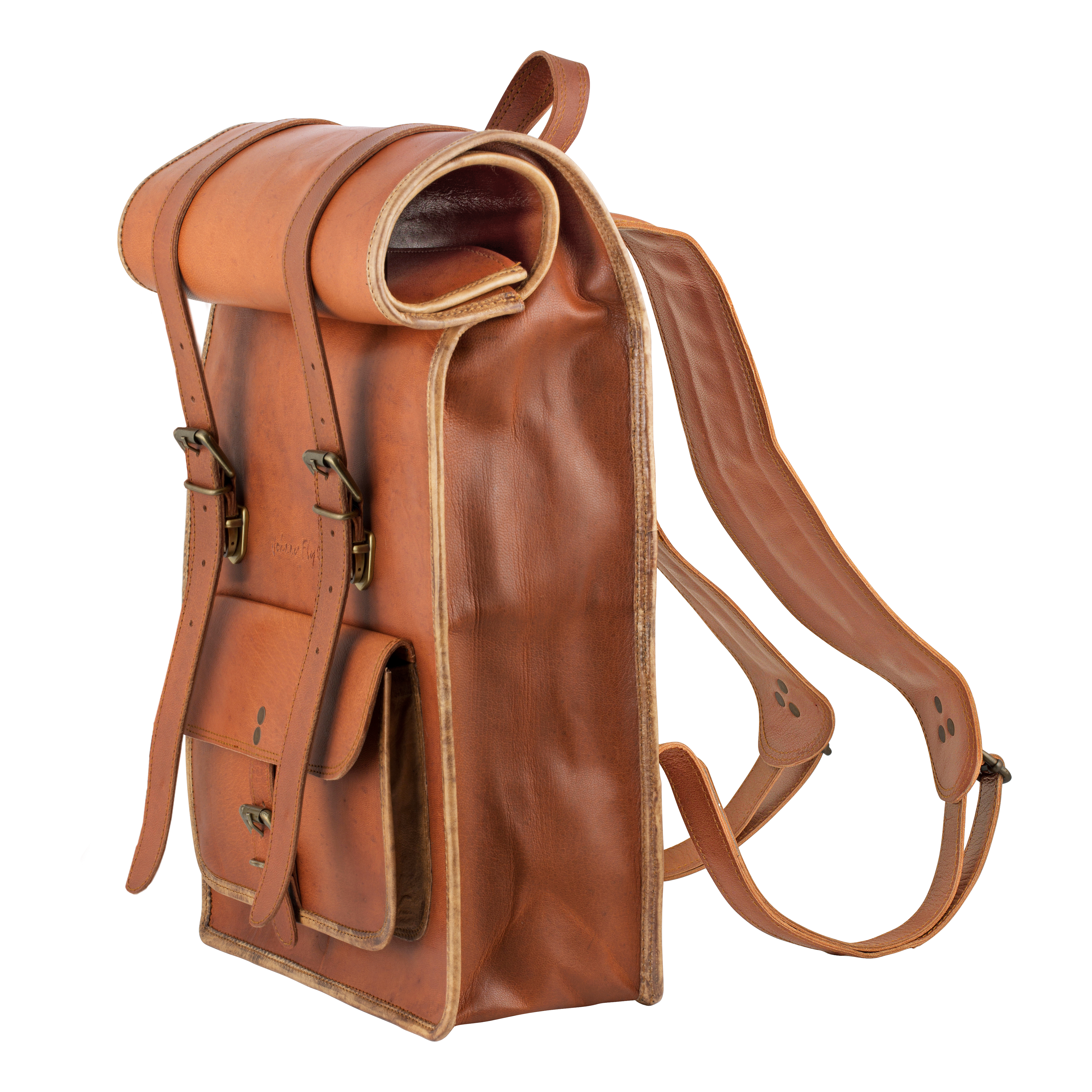 Rolltop Backpack - Johnny Fly - Leather Bags