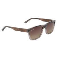 Johnny Fly 7Thirty7 Dawn wood and acetate sunglasses with Brown Gradient Polarized lenses, right corner view