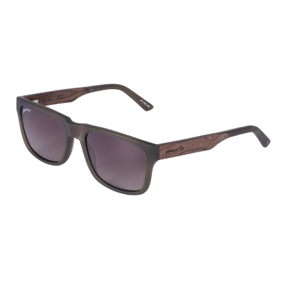 7Thirty7 737 SANDED OLIVE square large fit wide Polarized Sunglasses by Johnny Fly | Handcrafted with Acetate and Wood  #color_sanded-olive