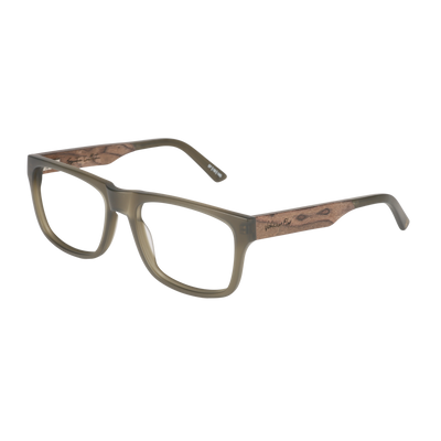 7Thirty7 737 SANDED OLIVE square large fit wide Eyeglasses Prescription by Johnny Fly | Handcrafted with Acetate and Wood  #color_sanded-olive