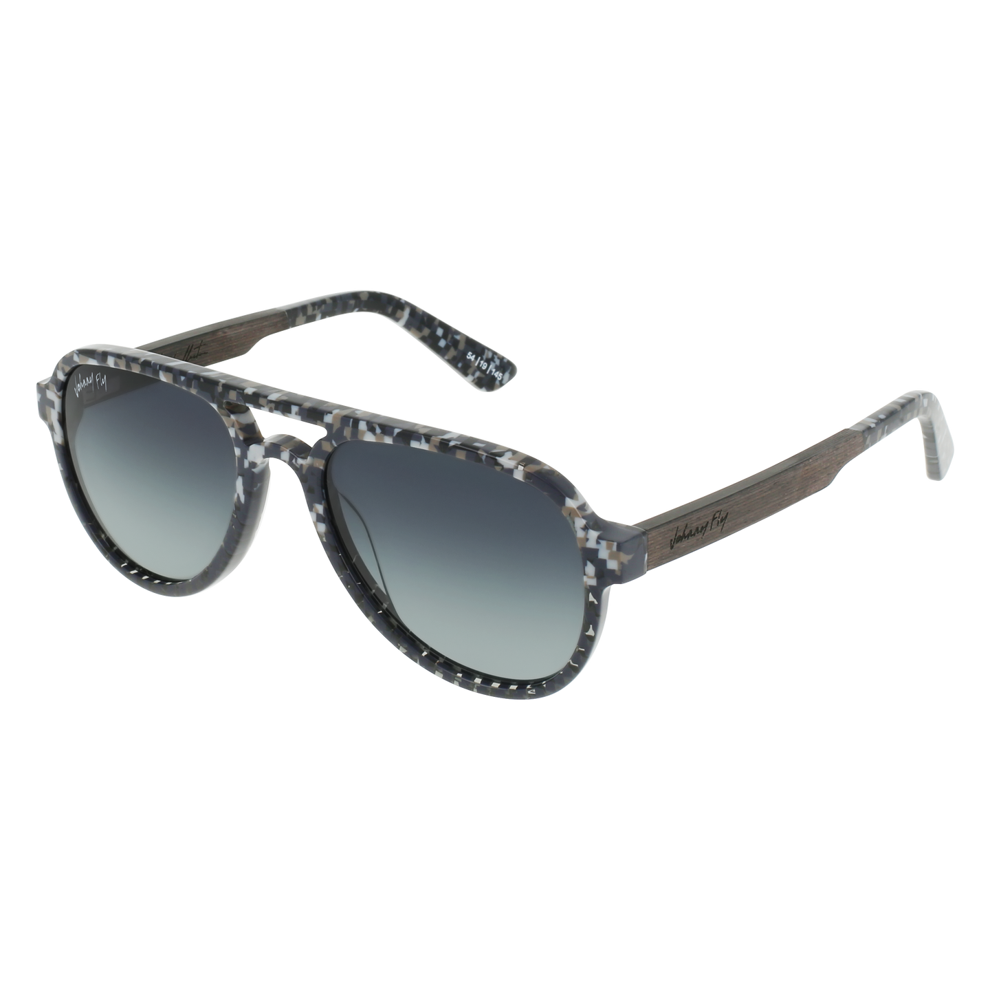 Johnny Fly Apache 8-Bit / Smoke Gradient Polarized Sunglasses | #color_8-bit