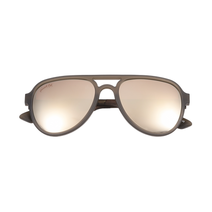 Apache SANDED OLIVE Retro Aviator Gold Mirror Polarized Sunglasses by Johnny Fly | Handcrafted with Acetate and Wood  #color_sanded-olive