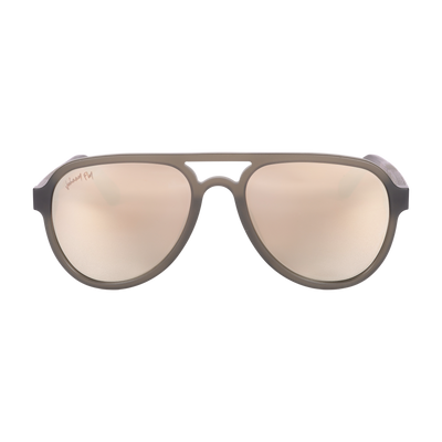 Apache SANDED OLIVE Retro Aviator Gold Mirror Polarized Sunglasses by Johnny Fly | Handcrafted with Acetate and Wood  #color_sanded-olive