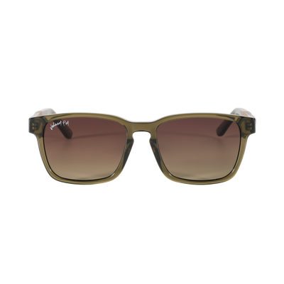 Branch Wooden Polarized Sunglasses by Johnny Fly Front Angle - Olive
 #color_olive