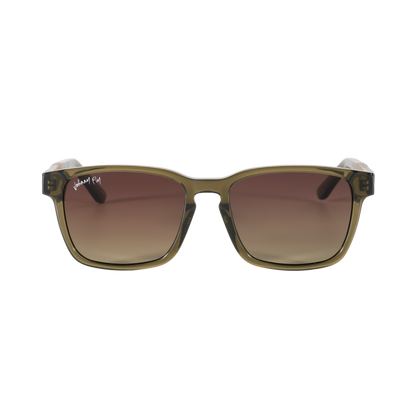 Branch Wooden Polarized Sunglasses by Johnny Fly Front Angle - Olive
 