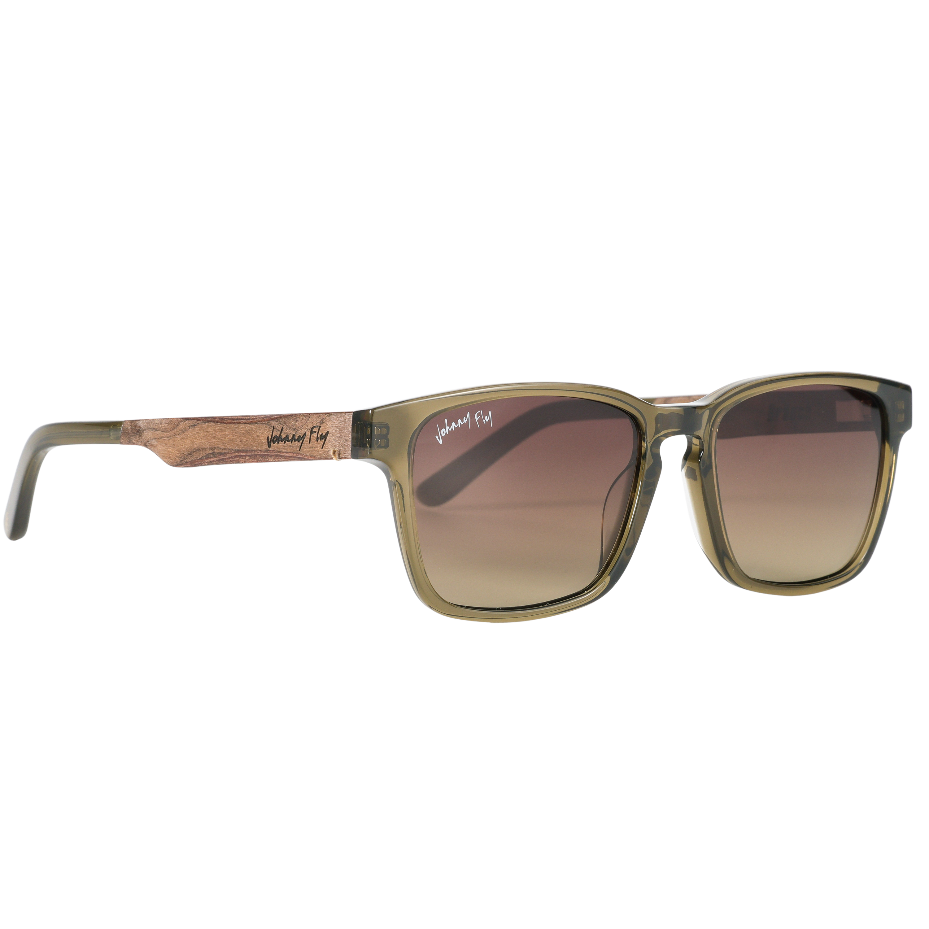 Branch Wooden Polarized Sunglasses by Johnny Fly #color_olive