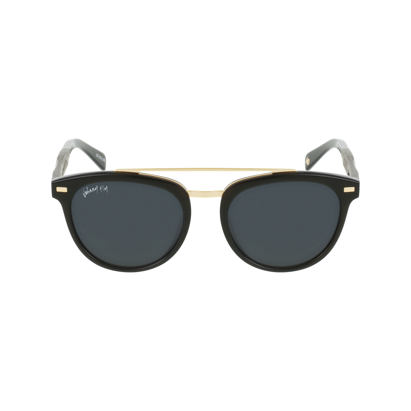 Captain Anniversary Edition Crossbar Aviator Polarized Sunglasses by Johnny Fly | Handcrafted with Acetate and Wood  #color_black-pearl-anniversary-edition