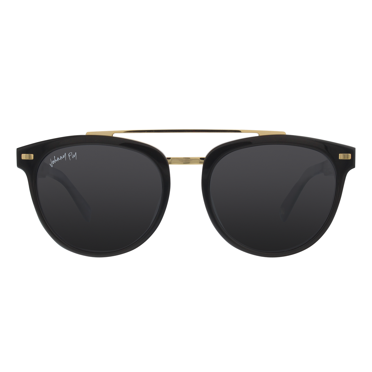 Captain Anniversary Edition Crossbar Aviator Polarized Sunglasses by Johnny Fly | Handcrafted with Acetate and Wood  #color_black-pearl-anniversary-edition