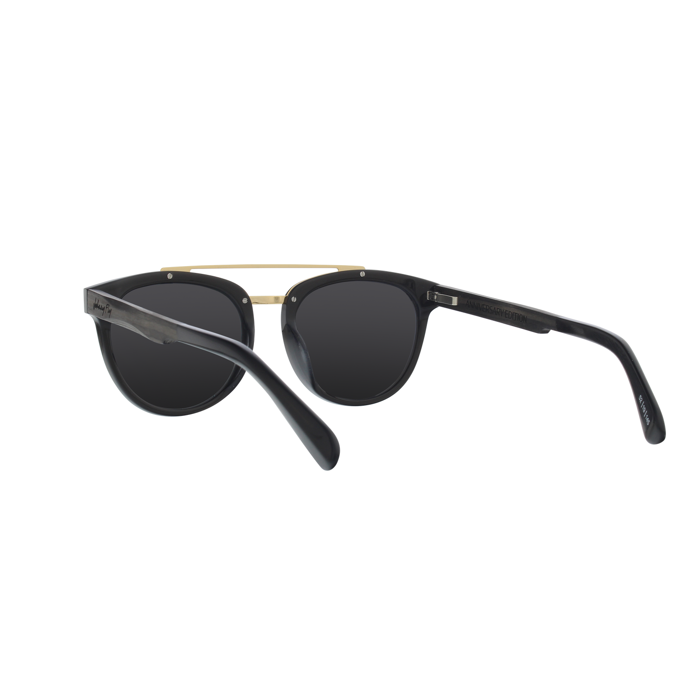 Captain Anniversary Edition Crossbar Aviator Polarized Sunglasses by Johnny Fly | Handcrafted with Acetate and Wood  #color_black-pearl-anniversary-edition