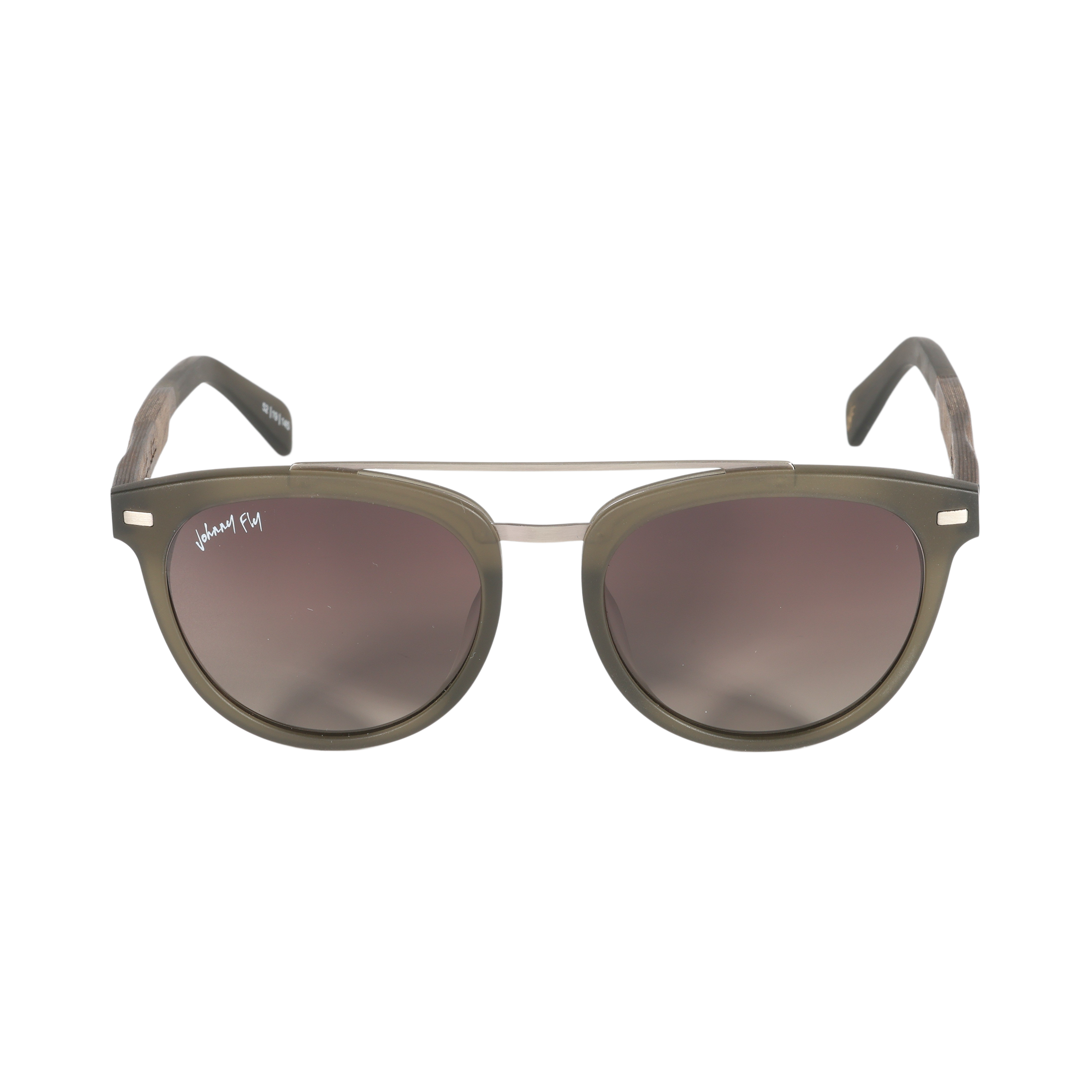 Captain SANDED OLIVE Crossbar Aviator Polarized Sunglasses by Johnny Fly | Handcrafted with Acetate and Wood  