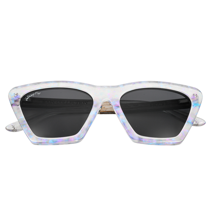 FIGURE - Unicorn Holographic Polarized wooden / acetate Sunglasses - Johnny Fly Eyewear | 