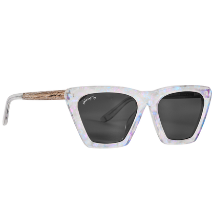 FIGURE - Unicorn Holographic Polarized wooden / acetate Sunglasses - Johnny Fly Eyewear | 