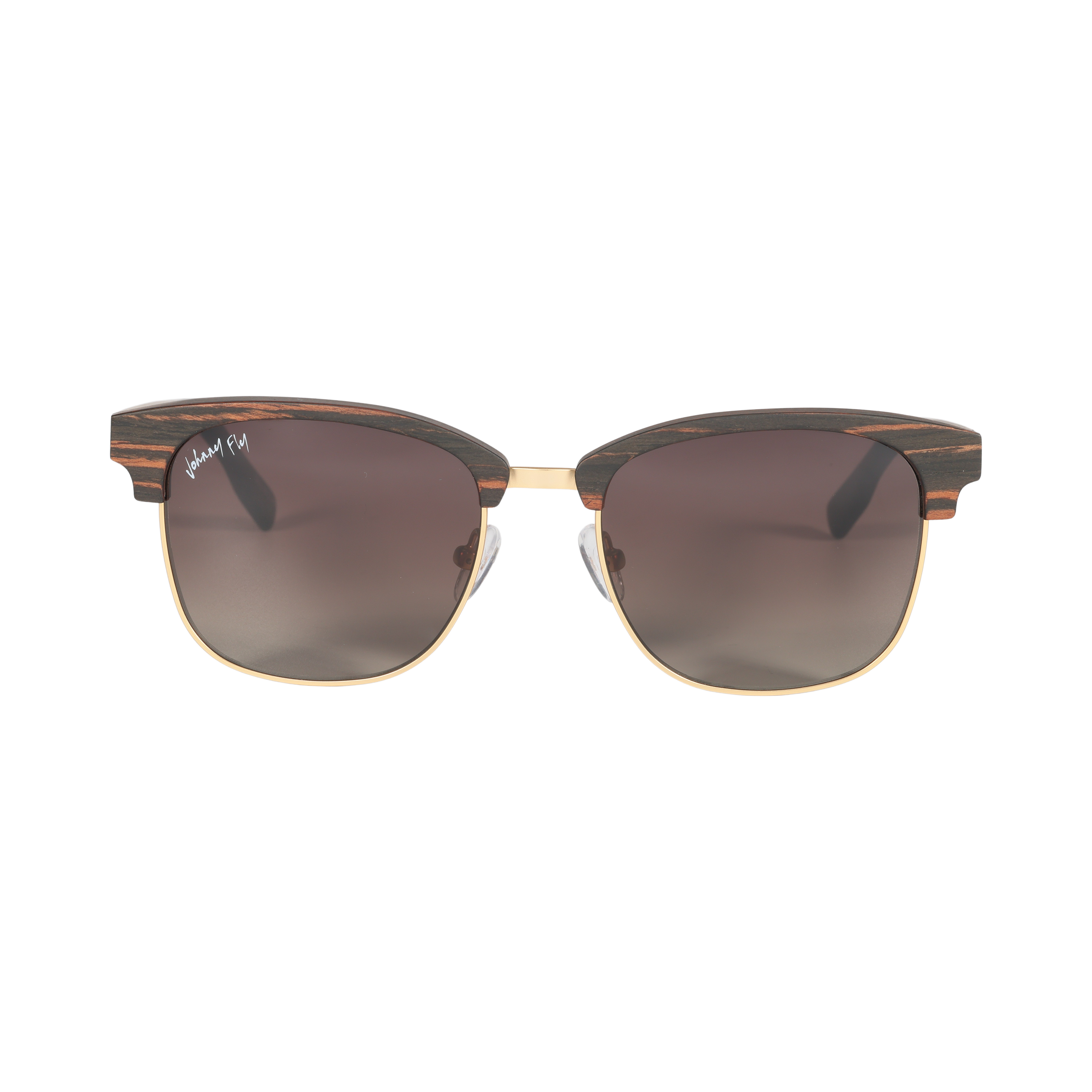 Hughes Polarized Sunglasses - Gold / Wood Club Master Style - Johnny Fly | 