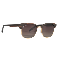 Hughes Polarized Sunglasses - Gold / Wood Club Master Style - Johnny Fly | #color_gold