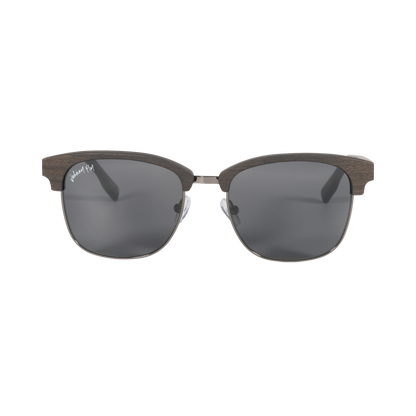 Hughes Polarized Sunglasses - Gunmetal / Wood Club Master Style - Johnny Fly | 