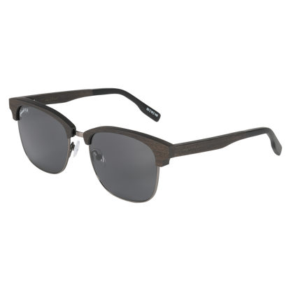 Hughes Polarized Sunglasses - Gunmetal / Wood Club Master Style - Johnny Fly | 