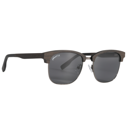 Hughes Polarized Sunglasses - Gunmetal / Wood Club Master Style - Johnny Fly | 