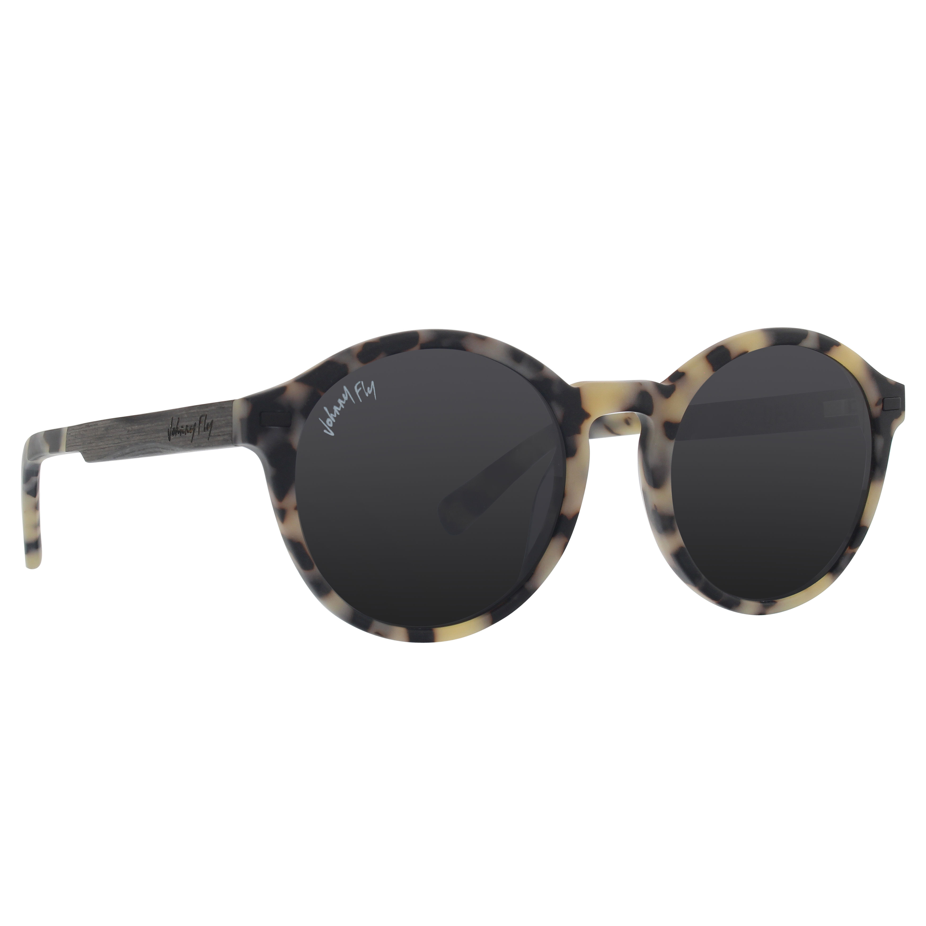 UFO Polarized Sunglasses in Matte White Tortoise by Johnny Fly | 