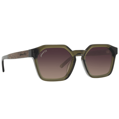 Fortune Polarized Sunglasses by Johnny Fly - Olive || Brown Gradient Polarized #color_olive