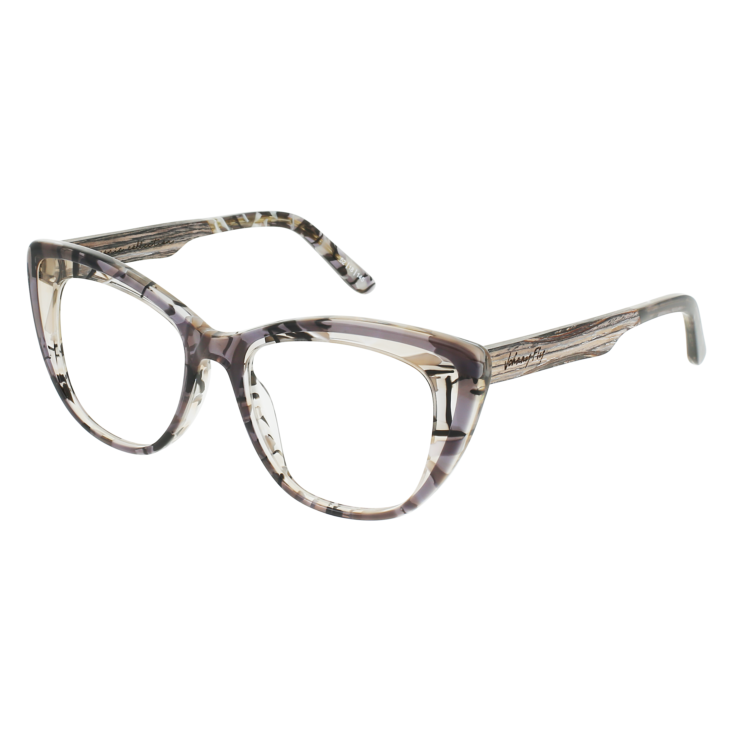 RUNWAY Eyeglasses Frame - Shattered Smoke- Johnny Fly | RUN-SHTS-POL-SMG | | 