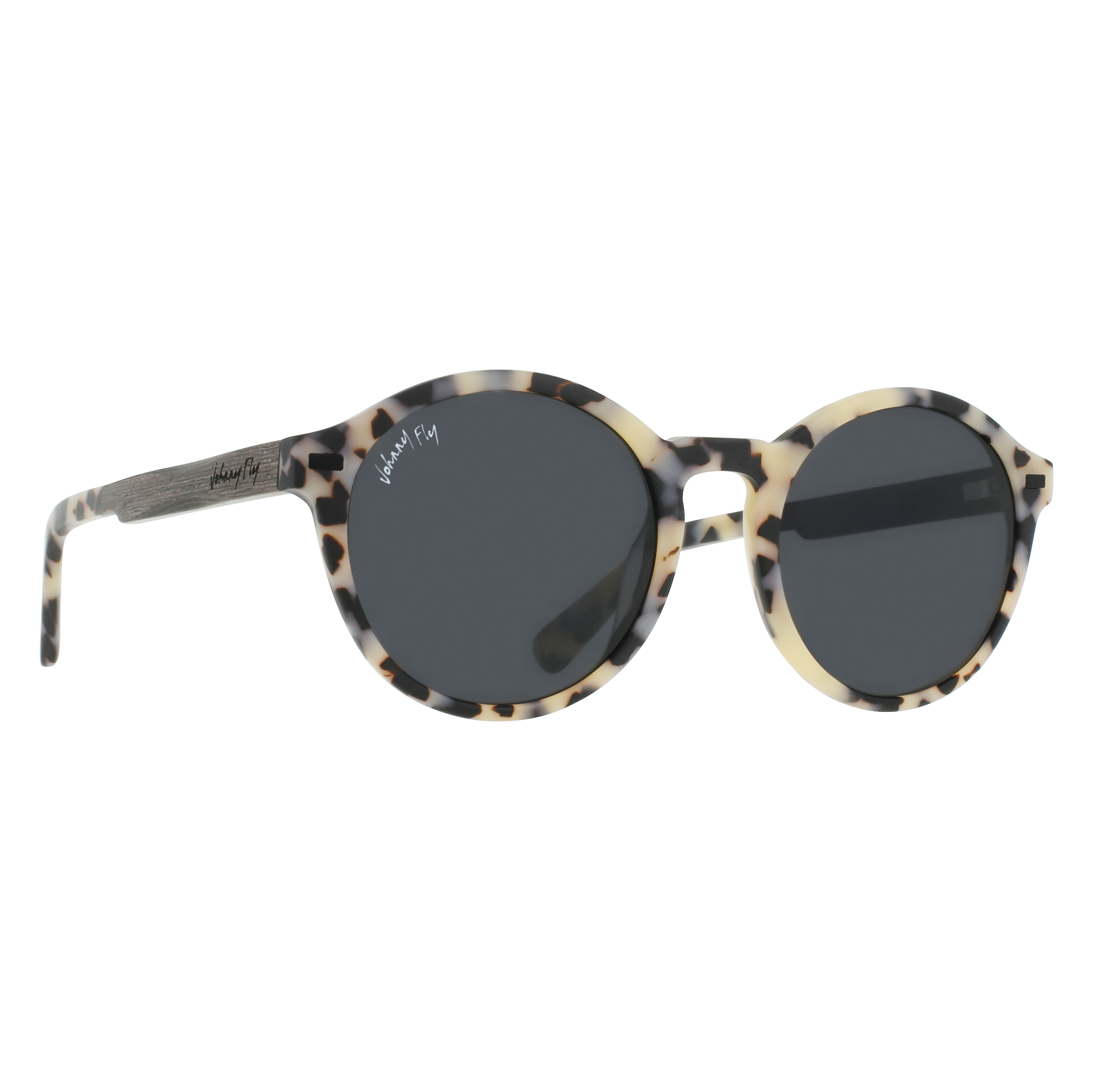 UFO Sunglasses Frame - Matte White Tortoise- Johnny Fly | UFO-MWHTRT-POL-SMK | | 