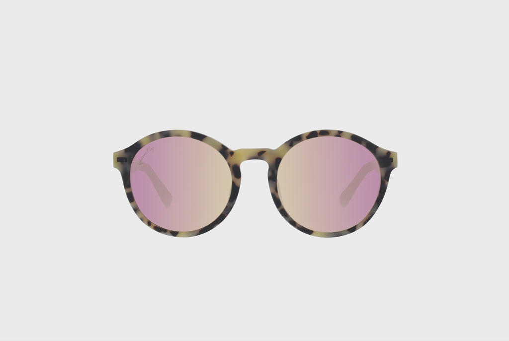 UFO Polarized Sunglasses by Johnny Fly #color_matte-white-tortoise