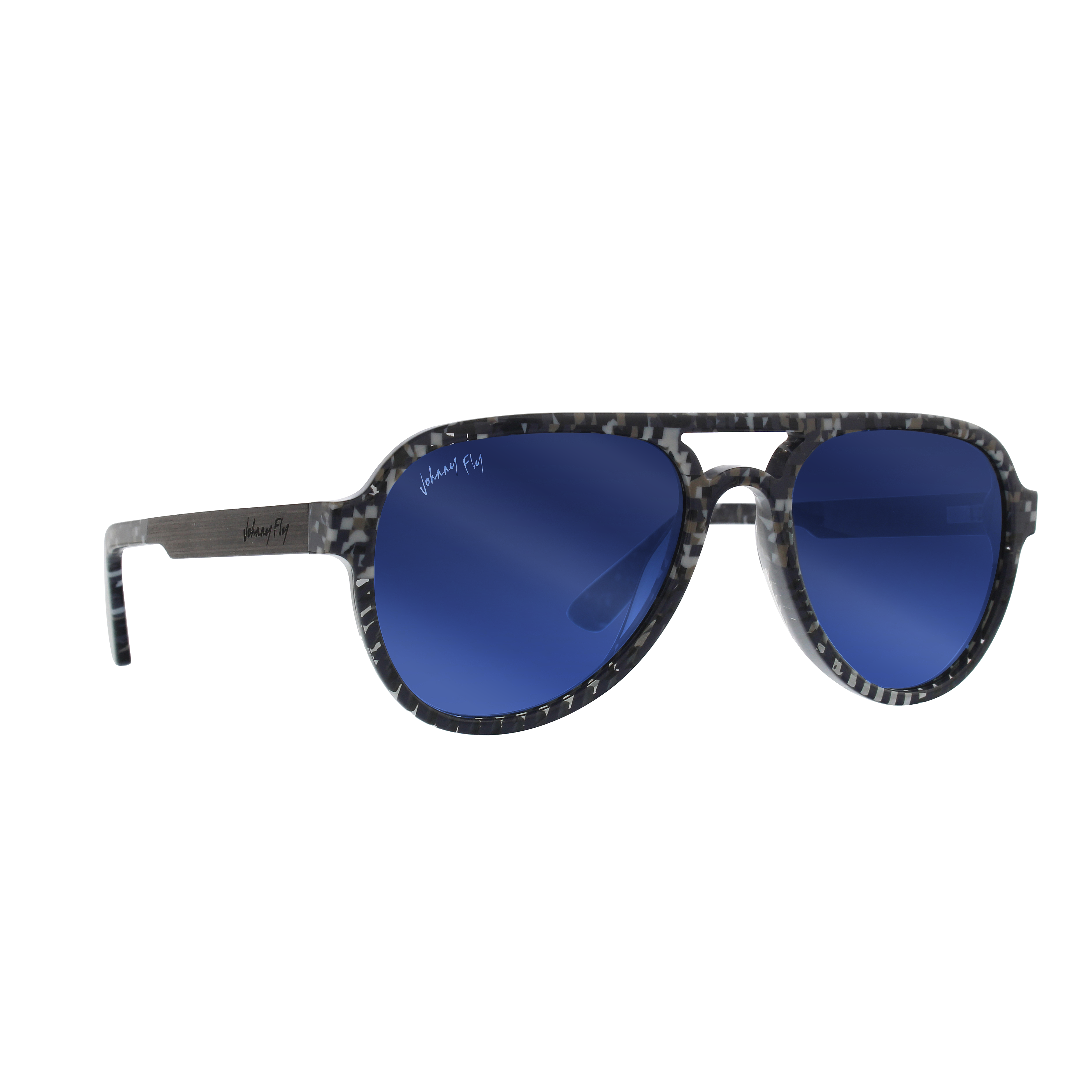 Johnny Fly Apache 8-Bit / Blue Flash Polarized Sunglasses | #color_8-bit