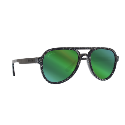 Johnny Fly Apache 8-Bit / Green Reflect Polarized Sunglasses | 